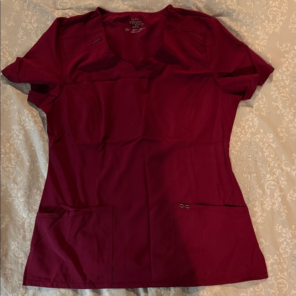Cherokee Women's Deep Red Short Sleeve Top
